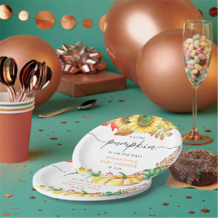 リトルカボチャ男女兼用秋ベビーシャワー ペーパープレート