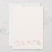 リトルカボチャ男女兼用秋ベビーシャワー 招待状 (裏面)