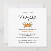 リトルカボチャ男女兼用秋ベビーシャワー 招待状 (正面)