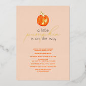 リトルカボチャ男女兼用秋ベビーシャワー 箔招待状 (正面)