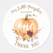 リトルカボチャ男女兼用秋1st誕生日 ラウンドシール (正面)