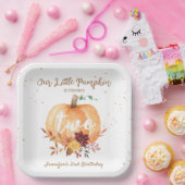 リトルカボチャ男女兼用秋2回目の誕生日 ペーパープレート (パーティー)