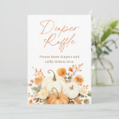 リトルカボチャ秋おむつラッフルベビーシャワーサイン (スタンド正面)