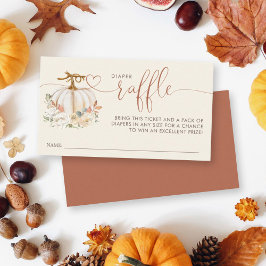 リトルカボチャ秋おむつラッフルベビーシャワー エンクロージャーカード