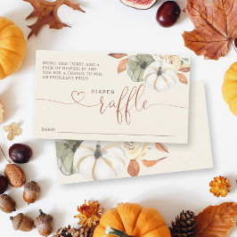 リトルカボチャ秋おむつラッフルベビーシャワー エンクロージャーカード