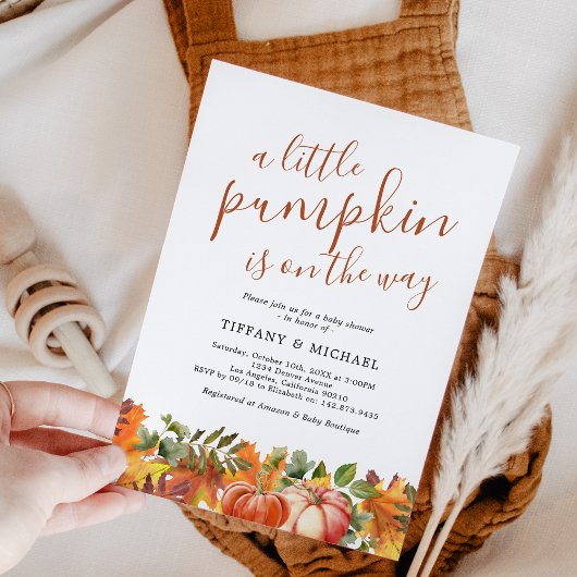 リトルカボチャ秋のベビーシャワー招待状 招待状