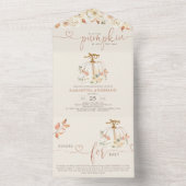 リトルカボチャ秋のベビー オールインワン招待状 (内側)