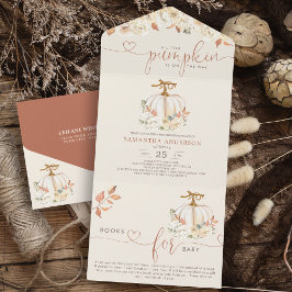 リトルカボチャ秋のベビー オールインワン招待状