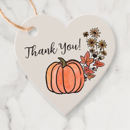 リトルカボチャ秋の収穫秋ベビーシャワー フェイバータグ (正面)