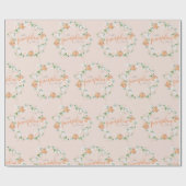 リトルカボチャ秋の水の色金ゴールド赤ちゃんシャワー ラッピングペーパー (フラット)