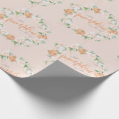 リトルカボチャ秋の水の色金ゴールド赤ちゃんシャワー ラッピングペーパー (角)