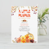 リトルカボチャ秋の花任意の年齢誕生日 招待状 (スタンド正面)