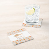 リトルカボチャ秋の葉の秋最初の1番目の誕生日 スクエアペーパーコースター (インサイチュ)