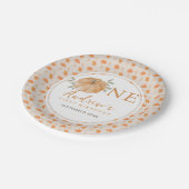 リトルカボチャ秋の葉の秋最初の1番目の誕生日 ペーパープレート (アングル)