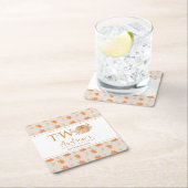 リトルカボチャ秋の葉の秋2nd誕生日 スクエアペーパーコースター (インサイチュ)