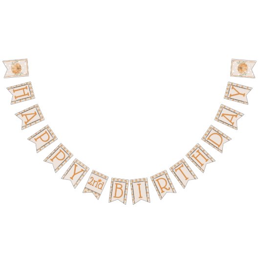 リトルカボチャ秋の葉の秋2nd誕生日 バンティングフラッグ (全)