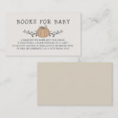 リトルカボチャ秋の赤ちゃんシャワーブックベビー エンクロージャーカード (正面/裏面)