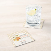 リトルカボチャ秋の赤ちゃんシャワー スクエアペーパーコースター (インサイチュ)