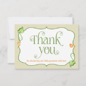 リトルカボチャ秋の赤男女兼用ちゃんシャワー サンキューカード (正面)