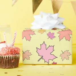 リトルカボチャ秋インラブオータムリーフ ラッピングペーパー