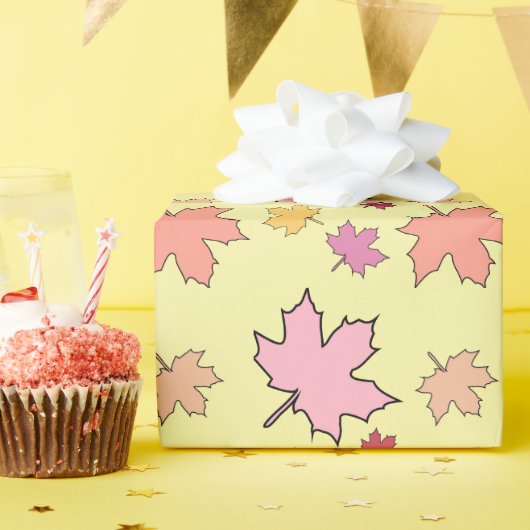 リトルカボチャ秋インラブオータムリーフ ラッピングペーパー (誕生日パーティー)