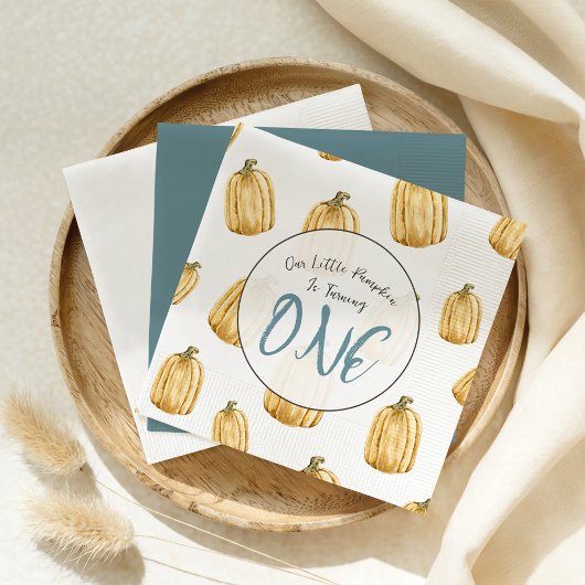 リトルカボチャ秋ウォーターカラーボーイ誕生日 スタンダードランチョンナプキン