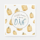 リトルカボチャ秋ウォーターカラーボーイ誕生日 スタンダードランチョンナプキン (正面)