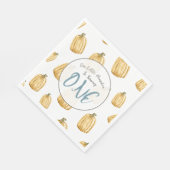 リトルカボチャ秋ウォーターカラーボーイ誕生日 スタンダードランチョンナプキン (角)