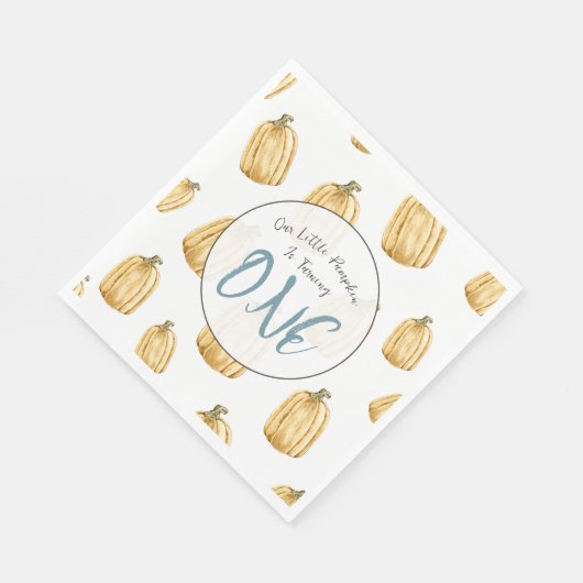 リトルカボチャ秋ウォーターカラーボーイ誕生日 スタンダードランチョンナプキン (角)