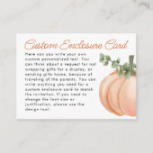 リトルカボチャ秋カスタムベビーシャワー エンクロージャーカード (正面)