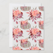 リトルカボチャ秋カップル赤ちゃんシャワーフローラ 招待状 (裏面)