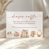 リトルカボチャ秋ガールベビーシャワーおむつラッフル エンクロージャーカード