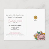 リトルカボチャ秋ガールベビーシャワー招待状 ポストカード (裏面)