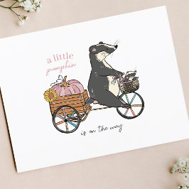 リトルカボチャ秋ガールベビーシャワー招待状 ポストカード