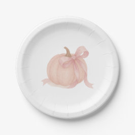 リトルカボチャ秋ガールベビーシャワー ペーパープレート