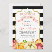 リトルカボチャ秋スタイリッシュ秋ベビーシャワー 招待状 (正面)