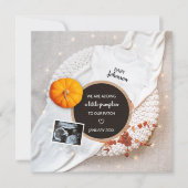 リトルカボチャ秋デジタル写真妊娠 案内状 (正面)