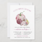 リトルカボチャ秋ハーベストベリーピンクベビーシャワー 招待状 (正面)