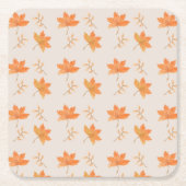 リトルカボチャ秋パターン最初の1歳の誕生日 スクエアペーパーコースター (正面)