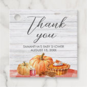 リトルカボチャ秋ピクニックベビーシャワースクエア フェイバータグ (正面)