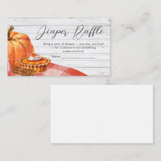 リトルカボチャ秋ピクニックベビーシャワー エンクロージャーカード (正面/裏面)