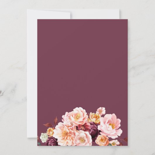 リトルカボチャ秋フローラの最初の誕生日 招待状 (裏面)