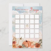 リトルカボチャ秋フローラガールベビーシャワービンゴ 招待状 (正面)