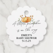 リトルカボチャ秋フローラニュートラルベビーシャワー フェイバータグ (正面)