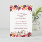 リトルカボチャ秋フローラバーチャルベビーシャワー 招待状 (スタンド正面)