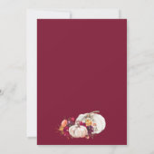 リトルカボチャ秋フローラバーチャルベビーシャワー 招待状 (裏面)