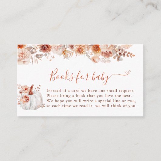 リトルカボチャ秋フローラブックベビー エンクロージャーカード (正面)