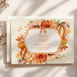 リトルカボチャ秋フローラベビーおむつラッフル エンクロージャーカード