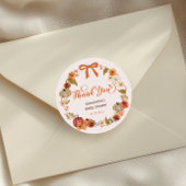 リトルカボチャ秋フローラベビーシャワーありがとう ラウンドシール