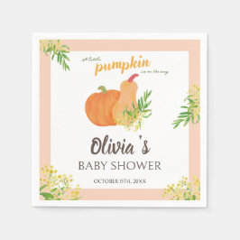 リトルカボチャ秋フローラベビーシャワーウェルカム スタンダードカクテルナプキン